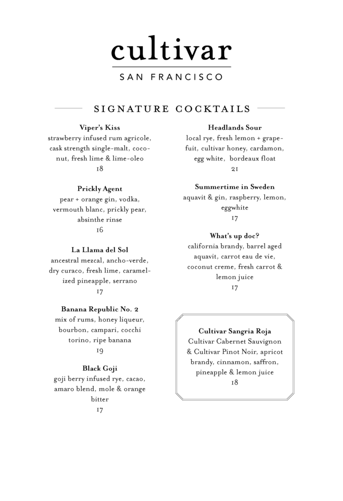 Signature Cocktails
